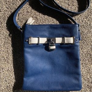 Charming Charlie Navy Blue/White/Silver Crossbody